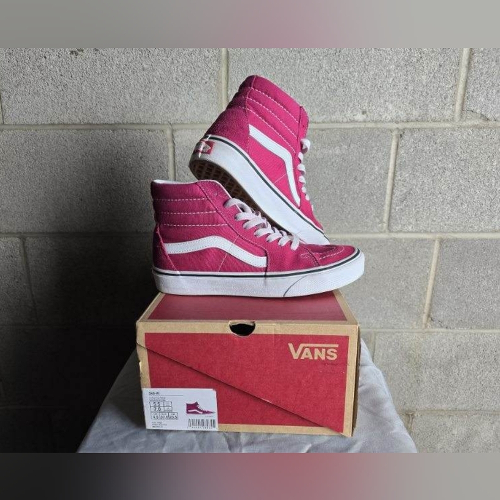 Magenta hi-top vans